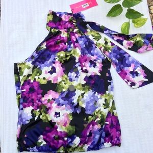 Sunny Leigh Halter floral sleeveless Tank Top